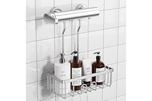 JOCKCARAS Duschablage Zum Hängen Duschkorb Ohne Bohren Dusche Halterung Bad Regal Shampoo Halterung Für Dusche SS304 Edelstahl 30x13x8,5cm