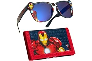 Marvel Sonnenbrille UV Schutz & Geldbeutel Kinder Set - Geschenke für Jungs