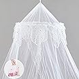 Princess Bed Canopy - Beautiful Silver Sequined Childrens Bed Canopy in White - single bed