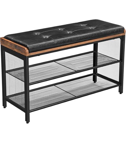Robuuste schoenenbank van oersterk Medite© MDF in melamine eiken-decor