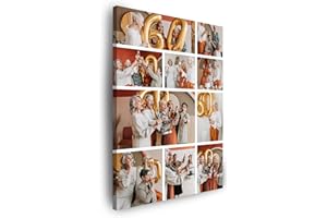 GP TONER Votre PHOTO sur Toile Personnalisé Collage PROPRE PHOTO Cadeaux Motif Impression d'Art Photo Déco murale avec vos photos 40x60 cm