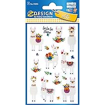 Avery Zweckform Glitter Llama Stickers - 16 Self-Adhesive Kids Stickers For Crafts & Scrapbooks