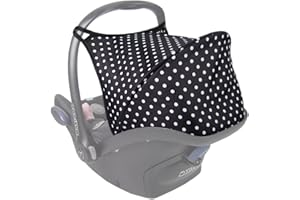 BAMBINIWELT24 BAMBINIWELT Sonnenverdeck UV50+ für Maxi-Cosi Cabriofix, Sonnendach Babyschale, Autositz PUNKTE (schwarz - weiße Punkte) XX
