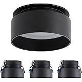 SSC-LUXon 4 Stück Einbau Deckenstrahler Sudara mit indirektem Licht Fassung für GU10 oder Module - Design Einbauspot schwarz