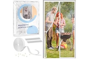 Startseite Fly Screens for Doors - Self Sealing, Heavy Duty, Hands Free Fiberglass Magnetic Door Fly Screen Curtain Keeps Bugs Out, 80 * 200cm, White