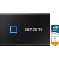 Samsung T7 Touch 500GB USB 3.2 Gen 2 (10Gbps, Type-C) External Solid State Drive (Portable SSD) Black (MU-PC500K)