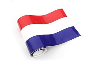 PTDecals Adesivo in PVC 1,5 m x 15 cm bandiera francese 3 strisce colorate per auto motore carrozzeria specchi parafanghi laterali bagagliaio portellone posteriore finestra