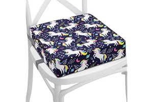 TOTSY BABY Cojin elevador para silla infantil para comer 33x33x8 cm - Alzador elevador para sillas de niños y niñas Cojín base elevadora con inserto de espuma y funda lavable unicornio