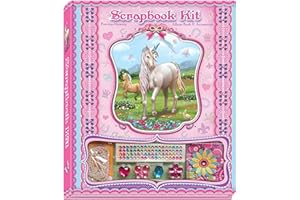 Mad Ally Kids Scrapbook Kit - Includes 30 Scrapbook Stickers, Baby Album, Picture Frames, String Beads, and Buttons | Encourages Creative Expression | Holds Up to 30 Pages | Vibrant Unicorn Design