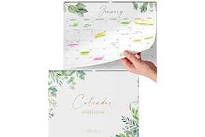 Wall Calendar 2023-2024 Calendar Month to View - Greenery - Family Calendar 2023-2024 Wall Calendar for Easy & Efficient Planning - Calendar 2024 UK Family Planner from Milula Studios