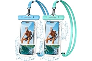 UNBREAKcable Wasserdichte Handyhülle Unterwasser Hülle - [2 Stück] IPX8 Wasserfeste Handyhülle für Schwimmen, Baden für iPhone 16 15 14 13 12 11 Pro Max XS X XR SE 2022 8 7 6 Samsung & Mehr - 7.0 Zoll