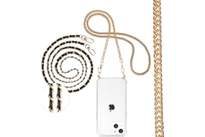 Pnakqil Handykette Kompatibel mit Apple iPhone 11 6,1" Hülle mit Band, 2 Stück Necklace Handy Kette Kordel zum Umhängen Schutzhülle, Trasparente TPU Bumper Stoßfest Smartphone Case, Lanyard 3