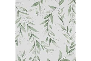 AMIGO Carta da Parati Autoadesiva con Foglie Verdi e Motivo Salvia - Stile Agriturismo Moderno per Cucina, Camera da Letto o Pareti Decorativi 44.5x600cm