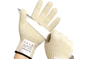 Schwer Guanti antitaglio LEVEL A9/F, massima protezione contro il taglio secondo i più elevati standard statunitensi ed europei, senza PFAS, per tagliare la carne, sgusciare le ostriche (beige,M)