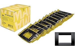 Vimar Idea 0T16743.16 Placca Classica 3 moduli in tecnopolimero, 10 pezzi, nero