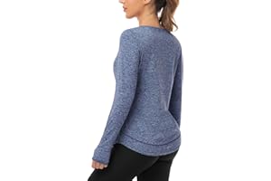 WOWENY Women'S Long Sleeve Sport Shirts with Thermo Gym Tops for Women Loose Fit Running Sports Yoga Workout Fitness Tops Warm for Winter,