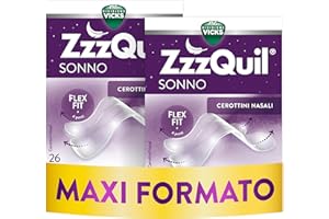 ZzzQuil Cerottini Nasali, Respira e Dormi Meglio, Allevia Istantaneamente la Congestione Nasale per Migliorare la Respirazione, il Russare e il Sonno, 26 x 2 Confezioni di Cerottini Nasali