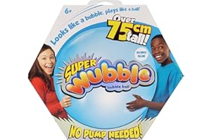 Wubble Super Bubble Ball - Blue | Looks Like a Bubble, Plays Like a Ball! | Inflates to 80cm Tall | Pump not Included | Outdoor Garden Toys | Ages 6+