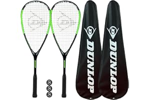 RACKETWORLD Dunlop Hypermax Squashschläger Twin Set inkl. Schutzhüllen und 3 Squashbällen (verschiedene Modelle zur Auswahl)