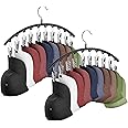 CPPDEL Hat Hangers for Closet, Metal 2 Pack Hat Organizer Holder for Hanger & Room Closet Display, Hat Racks for Baseball Caps w/10 Clips, Hat Holder for Ball Caps & Accessories, for Men, Women Gift