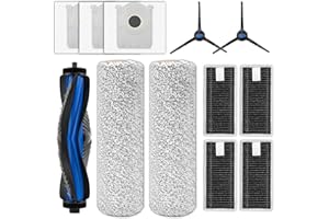 COWINORY (12 Pezzi) X8 Pro Omni Ricambi Compatibili Con ECOVACS DEEBOT X8 Pro Omni/ X8 Omni,1 Spazzola a Rullo, 2 Spazzole a Rullo, 2 Spazzole Laterali, 3 Sacchetti Raccoglipolvere, 4 Filtri, Kit Di Accessori