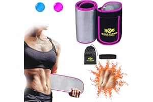 Lucky Humans® Hochwertiger -2021- Bauchweggürtel Herren Damen, Hula Hoop Gürtel, Schwitzgürtel, Bauchgürtel Neopren Nano Silber, Bauch Weg Trainer, Sweat Belt Waisttrainer (Rosa)