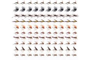Matymats 10pcs/30pcs/35pcs/40pcs/76pcs/100pcs Fly Fishing Flies with/without Fly Fishing Box, Trout Flies, Dry/Wet Flies, Fly Fishing Lures for Bass Trout Salmon