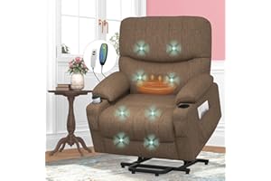 ‎SQUEBILIFE SQUEBILIFE Fernsehsessel Relaxsessel Massagesessel mit Wärmefunktion Aufstehhilfe Liegefunktion, Elektrisch Verstellbar Relaxsessel TV Sessel Wohnzimmer mit USB & Typ-C & Becherhalter & Tasche