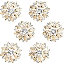 6 Bottoni A Fiore Con Strass Argentati, Da Cucire, Per Abiti, Cardigan, Borse, Fai Da Te E Decorazioni Matrimoniali