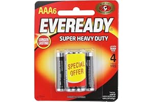 Eveready Super Heavy Duty Battery, Size AAA, Pack of 6 Blister Card - 6 حجر ريموت