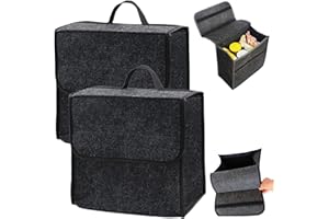 WAVATA 2 organizadores de coche tamaño M, organizador de maletero de fieltro con fijación de velcro, práctico gadget y accesorios para coche