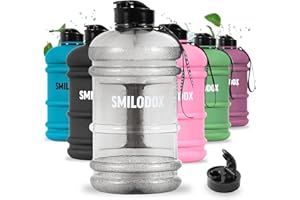 ‎SMILODOX SMILODOX Trinkflasche 2,2 & 1,3 Liter - Extra Stark Sport & Fitness Wasserflasche mit Druckverschluss - BPA-Frei Sportflasche, Ideal für Fitnessstudio, Bodybuilding, Outdoor-sport, Wandern & Büro
