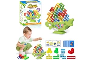 JOKSNK 48PCS Tetra Tower, Blocs de Construction, Jeux Montessori, Jeux de Jouets Empilables D'équilibre, Jeux pour Enfants, Équilibrant Les Jouets dempilage pour Garçons et Filles 3 Ans+