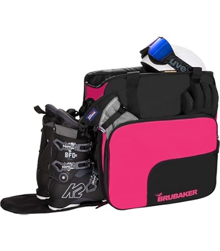 Ferocity Hoogwaardige skischoentas, helmtas [054], met afneembare mesh-tas, pastel zig zag met mesh