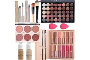 Joyeee Kit Maquillage Complet, Kit de Maquillage Femme Ado Fille, Lot Maquillage Professionnel avec Ombres à Paupières, Rouge à Lèvre, Mascara, Blush