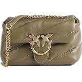 Pinko LOVE ONE CLASSIC CL. SHEEP NAPPA CHEVRON,Donna Borsa,Z99O Nero-old silver,Taglia Unica