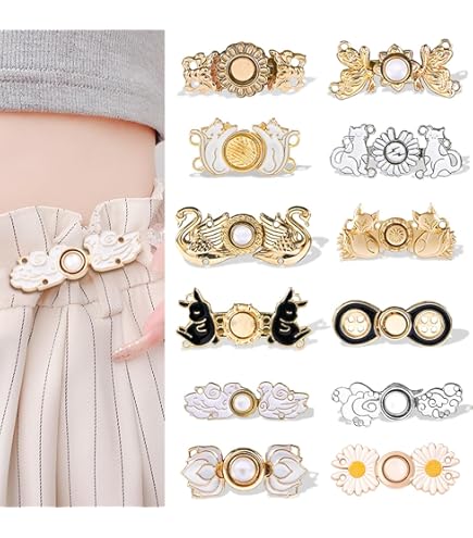 8 Stück Hosen-Clips Zum Enger Machen - Kreuzstern Design Ohne Nähen Für Jeans & Hosen