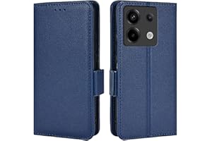 Topme Estuche de Cuero para Redmi Note 13 Pro 5G / Poco X6 5G (6.67" Inches), [ Funda para Teléfono de la Serie con Patrón de Lichi Simple] - Azul Oscuro
