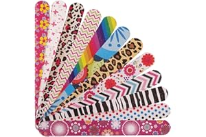 WENDERGO 12 PCS Nail File Emery Board Professional Double Sided 100/180 Grit Nail Buffer Colorful Manicure Pedicure Nail Art Tools for Women Girls