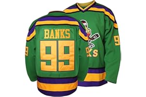 VINKING Charlie Conway #96 Mighty Ducks Adam Banks #99 - Camiseta de hockey sobre hielo, color verde y blanco