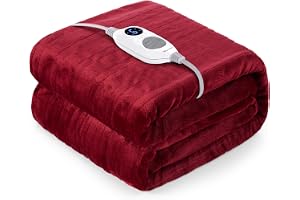 Warmrest Elektrisk värmefilt, flanell, 130 x 180 cm, 6 temperaturnivåer, 1–10 timmar, automatisk avstängning och överhettning