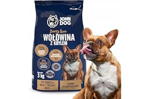 JOHN DOG KARMA SUCHA BERRY M/Ś RASY wołowina z krylem 3kg