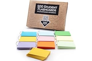 500 A7 Revision Flash Cards with Colours & Study Guide – Verbier Collection | Premium Quality, Blank Cards for Exams, Cue Cards, Index Cards, Study Notes