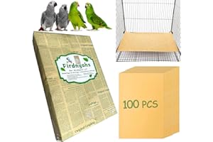 Firdnyohs 100 Pieces Gravel Liner Paper for Bird Cage 11 x 17 Inch Paper Liners Cage Liner Bird Cage Paper for Hard Beak Cleaning Safe and Easy to Digest Extra Large Size for