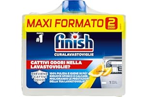 Finish Curalavastoviglie, Additivo Lavastoviglie, 2 Prodotti da 250 ml, Limone.