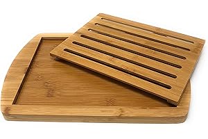 MGE WORLD MGE - Tabla para Cortar el Pan - Tabla con Rejilla Extraíble para Migas - Tabla Cortar Pan Recogemigas - Tabla Pan Madera - 36 x 25 cm