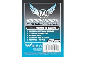 MAYDAY GAMES Funda TABLERO: Eurogame mini (45 x 68 mm) (100), Transparente