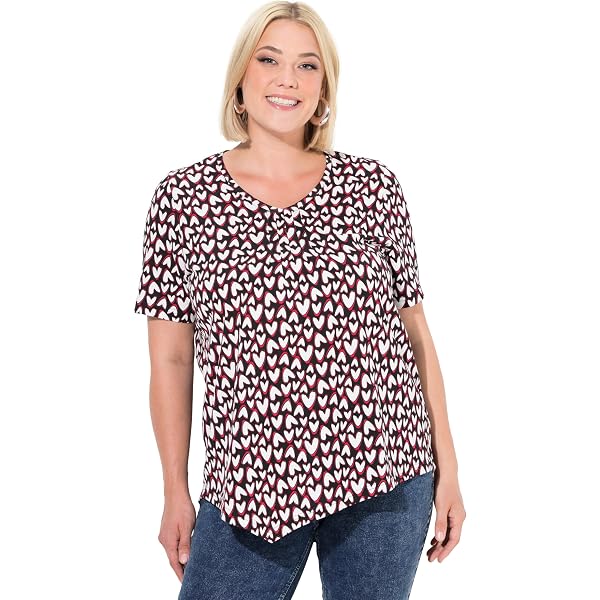 Ulla Popken Haut Basique en V T-Shirts, Blanche-Neige, 44-46 Femme