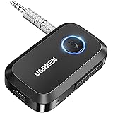 UGREEN Bluetooth 5.3 Adapter Car Bluetooth with 3.5mm AUX Jack and Built-in Microphone Handsfree Calls for Car Speakers.