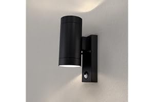 Ledvion Lampa ścienna LED Nova z czujnikiem - czarna - GU10 - obustronna